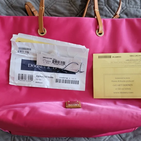 NWT Dooney & Burke Addison Tote Fuchsia - Picture 6 of 12